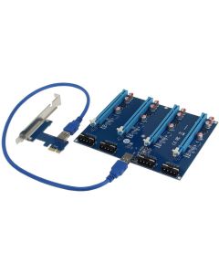 SEDNA - PCI Express 1X Slots Riser / 4 Port Multiplier