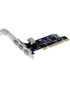 AHOMATE SD-NECU2-3E1I NEC Chipset NEC720102, USB 2.0, 4X (3 Ext. + 1 Int.) Ports PCI Card
