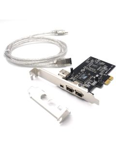 Padarsey PCIe 3 Ports 1394A Firewire Expansion Card, PCI Express (1X) to External IEEE 1394 Adapter Controller (2 x 6 Pin + 1 x 4 Pin) with Low Profile Bracket for Desktop PC and DV Connection