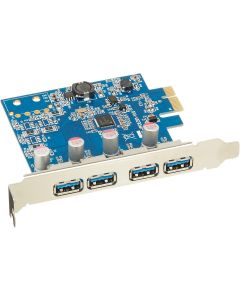 VisionTek Products Four Port USB 3.0 x1 PCIe Internal Card for PCs and Servers - 900870