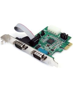 StarTech.com 2 Port Native PCI Express RS232 Serial Adapter Card with 16950 UART (PEX2S952),Green